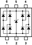 Figure 4. An example TVS diode array with steering diodes plus zener.